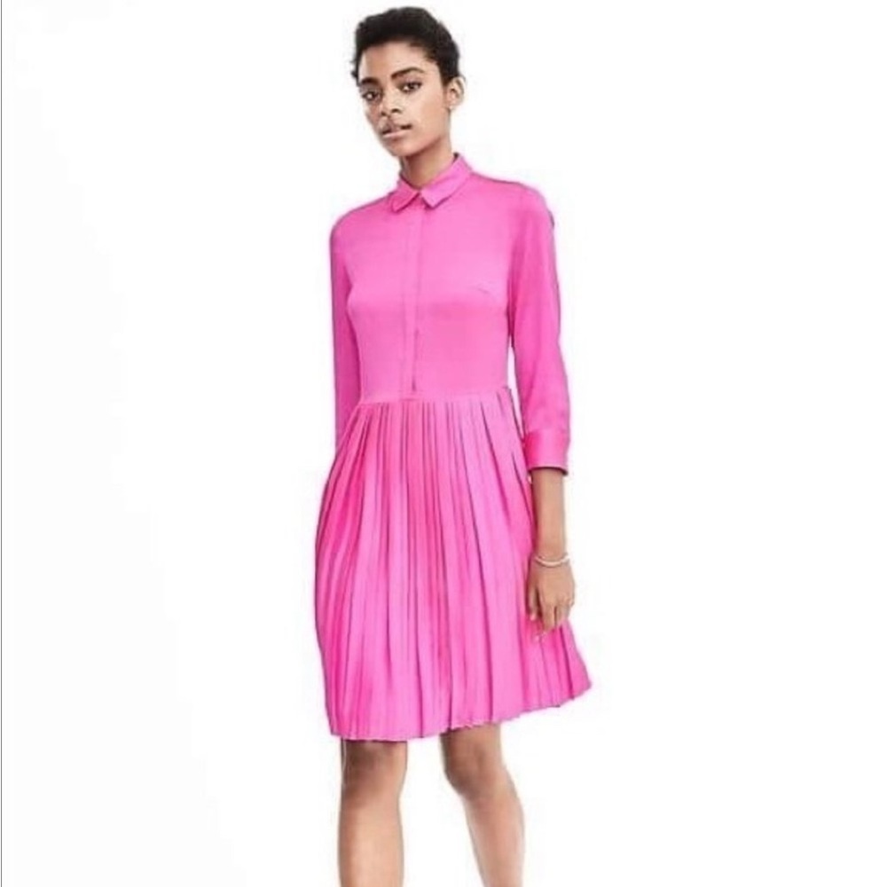 NWT Banana Republic Pleat-Skirt Shirtdress Size 0